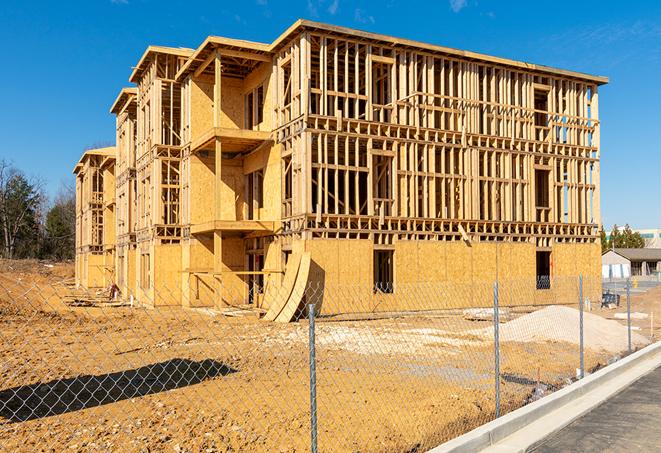 a snapshot of temporary chain link fences protecting a large construction project from unauthorized access in Willow Street, PA